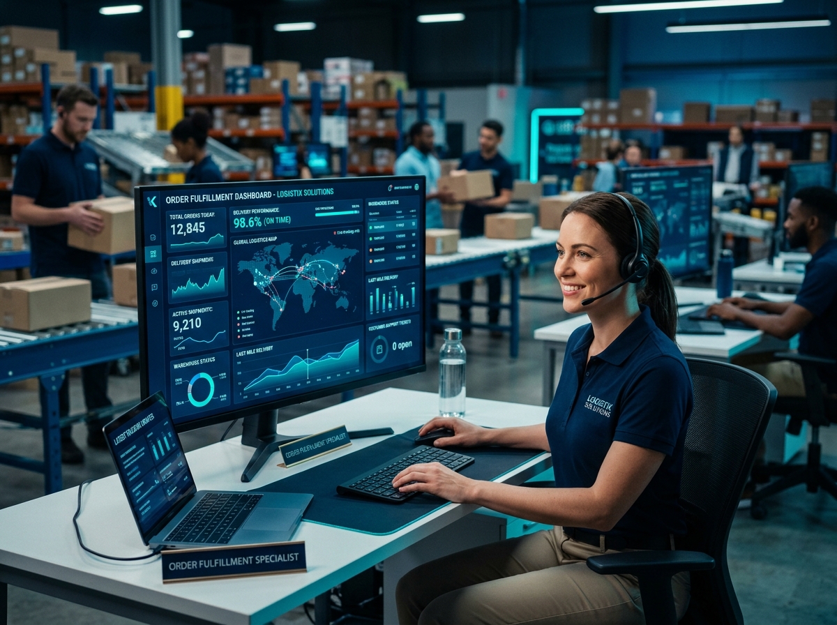 E-commerce operations team at work