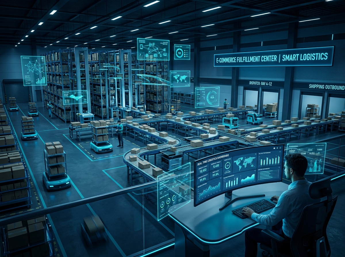 E-commerce operations team at work